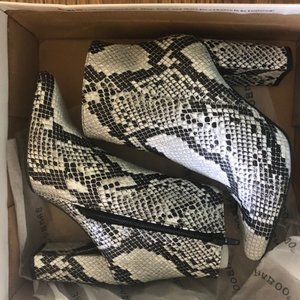 cora snake print bootie